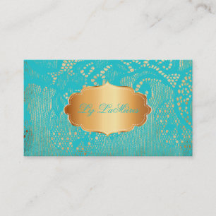 PixDezines Vintage Lace-Up/blue Business Card