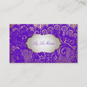 PixDezines Vintage Lace-Up/purple Business Card