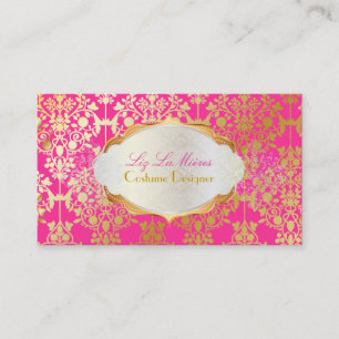 PixDezines vintage leila damask / faux gold Business Card