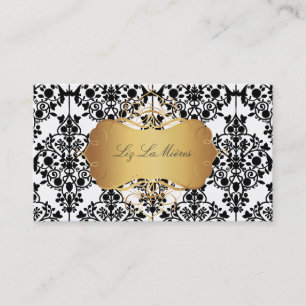 PixDezines vintage leila damask/faux parchment Business Card