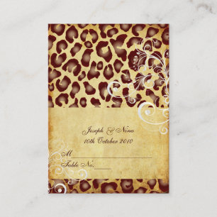 PixDezines Vintage Leopard place cards, chubby Place Card
