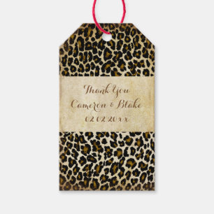 PixDezines vintage leopard print faux parchment Gift Tags