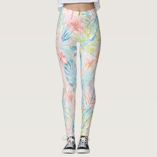 PixDezines Vintage Lush H2 Hawaii Floral Foliage Leggings