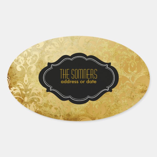 PixDezines vintage lys damask/DIY background Oval Sticker (Front)