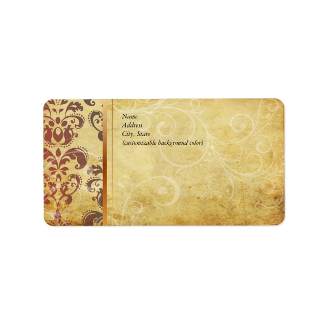 PixDezines vintage lys damask Label (Front)