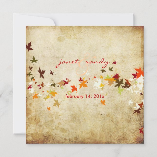 PixDezines Vintage Maple Leaves/fall wedding Invitation (Front)