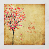 PixDezines VINTAGE MAPLE TREE/RED+PINK