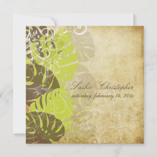 PixDezines vintage monstera+swirls/diy background Invitation