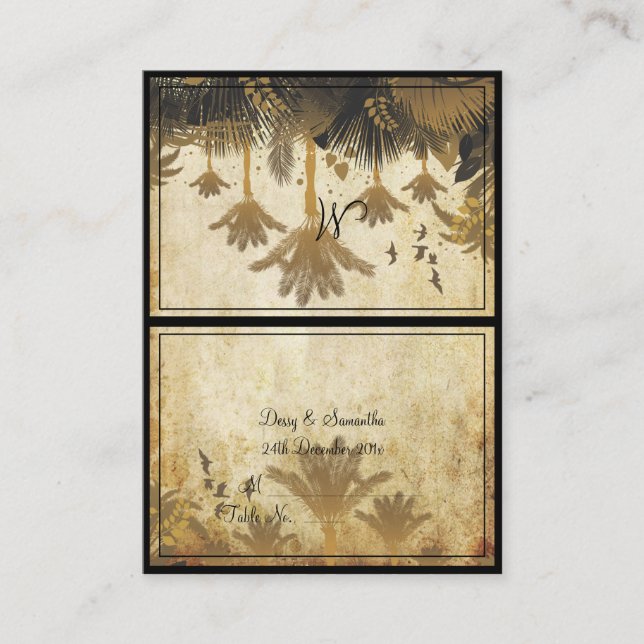 PixDezines vintage palm/tent place card (Front)