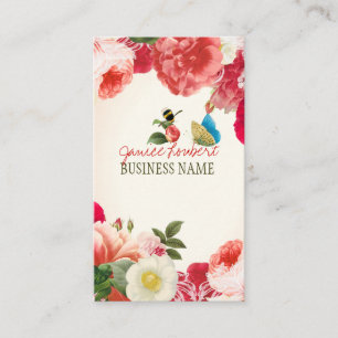 PixDezines vintage peonies/DIY background Business Card
