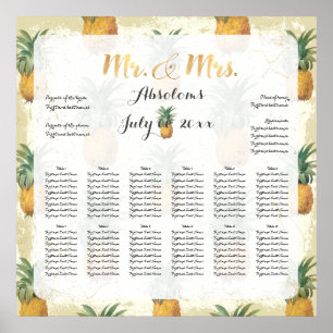 PixDezines Vintage Pineapples Seating Chart