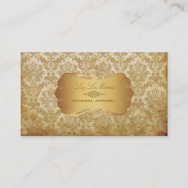 PixDezines vintage piqué damask Business Card (Front)