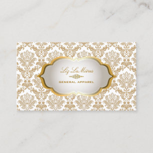 PixDezines vintage piqué damask/metallic silver Business Card