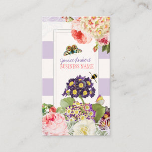 PixDezines vintage primrose, peonies Business Card