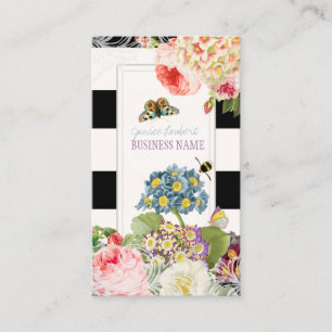 PixDezines vintage primrose, peonies Business Card