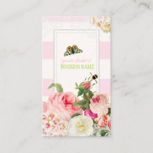 PixDezines vintage primrose, peonies Business Card