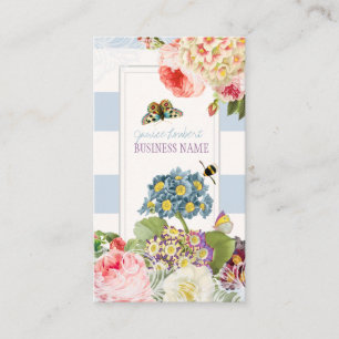 PixDezines vintage primrose, peonies Business Card