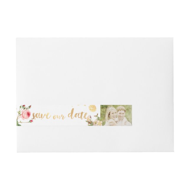 PixDezines vintage roses/floral Wraparound Address Label (Front)