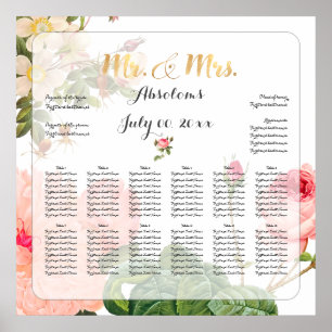 PixDezines Vintage Roses Seating Chart