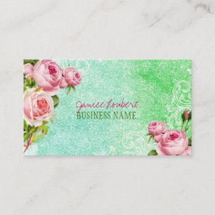 PixDezines vintage roses/watercolor Business Card