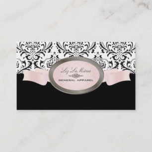 PixDezines vintage rossi damask/black+white Business Card