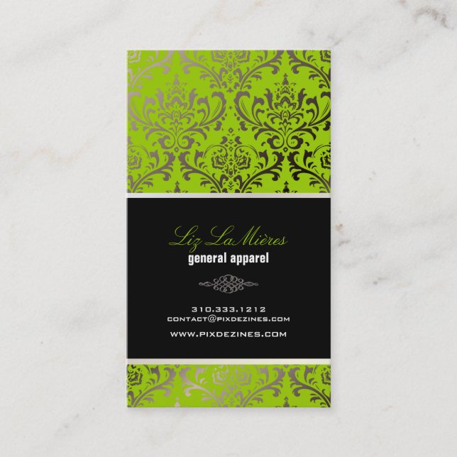PixDezines vintage rossi damask/diy background Business Card (Front)