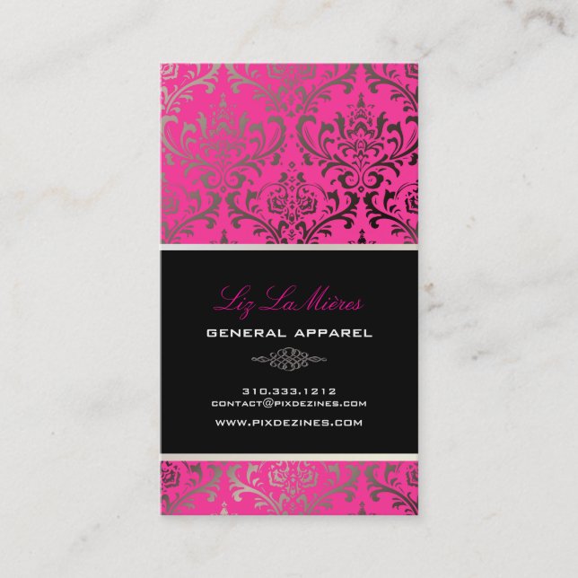 PixDezines vintage rossi damask/diy background Business Card (Front)