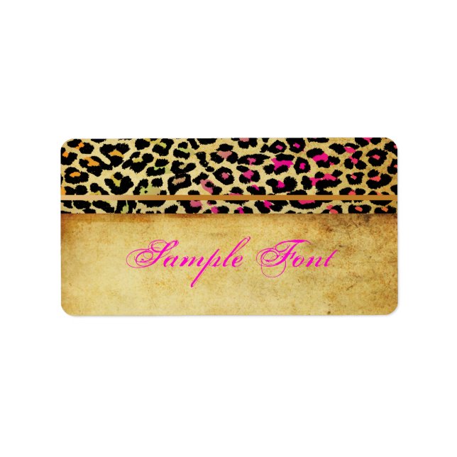 PixDezines vintage safari/rainbow leopard Label (Front)