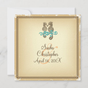 PixDezines Vintage Seahorse / Invitations