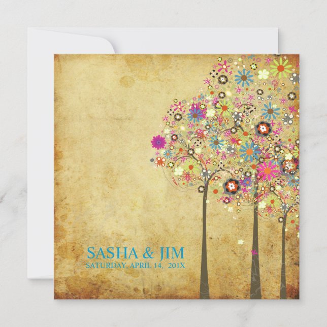 PixDezines Vintage Summer Blooms/DIY colour Invitation (Front)