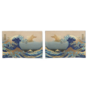 PixDezines Vintage The Great Waves Pillowcase