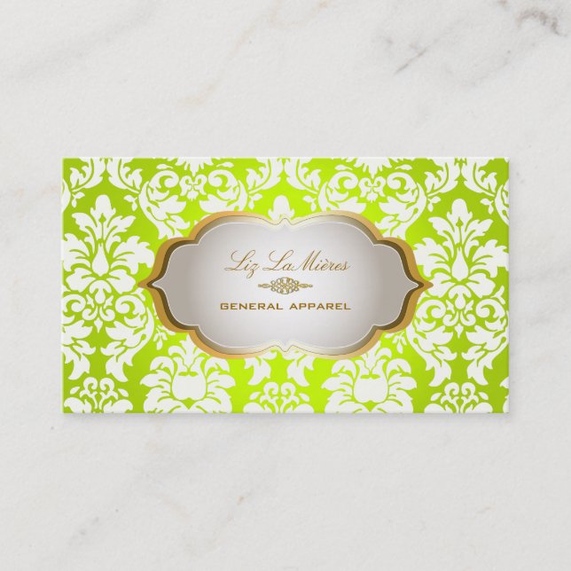 PixDezines vintage versailles damask Business Card (Front)