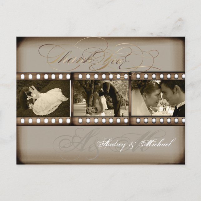 PixDezines Vintage Wedding Photos Thank you Postcard (Front)