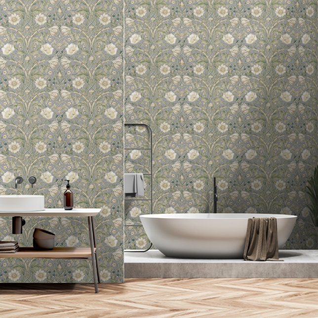 PixDezines Vintage William Morris Floral Wallpaper (Bathroom)