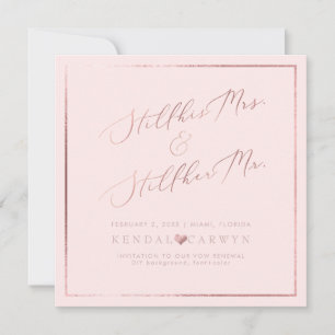PixDezines Vow Renewal/Faux Rose Gold Calligraphy Invitation