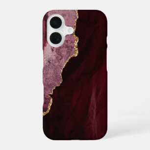 PixDezines WATERCOLOR AGATE BURGUNDY iPhone 16 Case