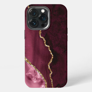 PixDezines WATERCOLOR AGATE, BURGUNDY PINK MAUVE iPhone 13 Pro Case