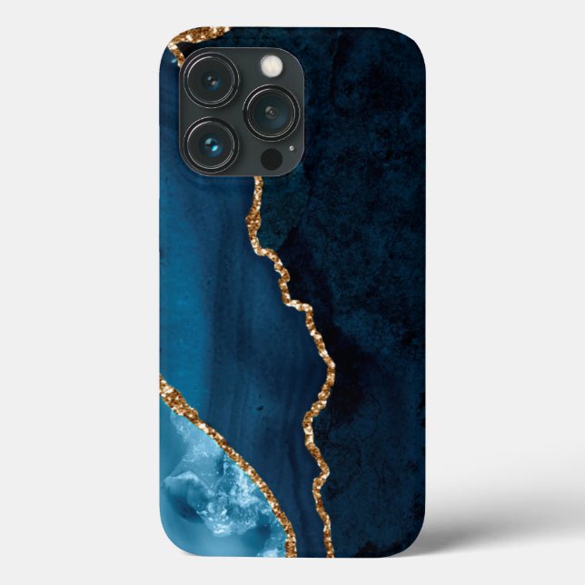 PixDezines WATERCOLOR AGATE TEAL BLUE Case-Mate iPhone Case (Back)