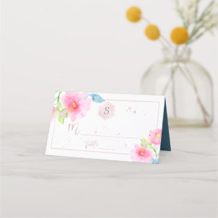 PixDezines Watercolor Bat Mitzvah, Garden Roses Place Card