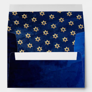 PixDezines Watercolor Blue Bar Mitzvah Envelope