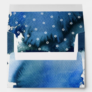 PixDezines Watercolor Blue Bar Mitzvah Envelope