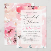 PixDezines Watercolor, Blush Peonies Bridal Shower