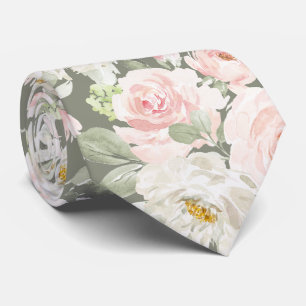 PixDezines Watercolor Blush Pink Roses DIY Bckgrnd Tie