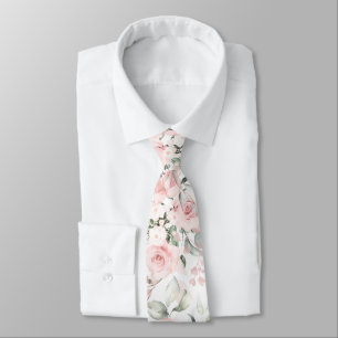 PixDezines Watercolor Blush Roses Tie