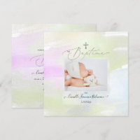 PixDezines Watercolor Brush Stroke, Baptême Fille