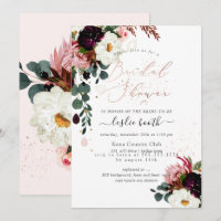 PixDezines Watercolor Burgundy Roses Bridal Shower