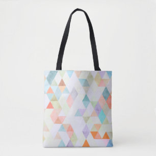 PixDezines Watercolor Cotton Candy Triangles Tote Bag