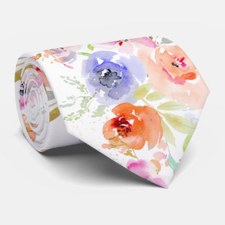 PixDezines Watercolor Delicate SpringBloom Tie
