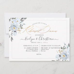 PixDezines Watercolor Dusty Blue Roses Invitation