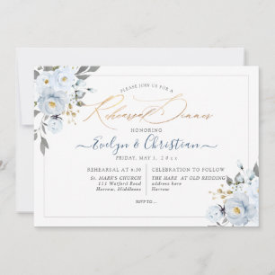 PixDezines Watercolor Dusty Blue Roses Invitation